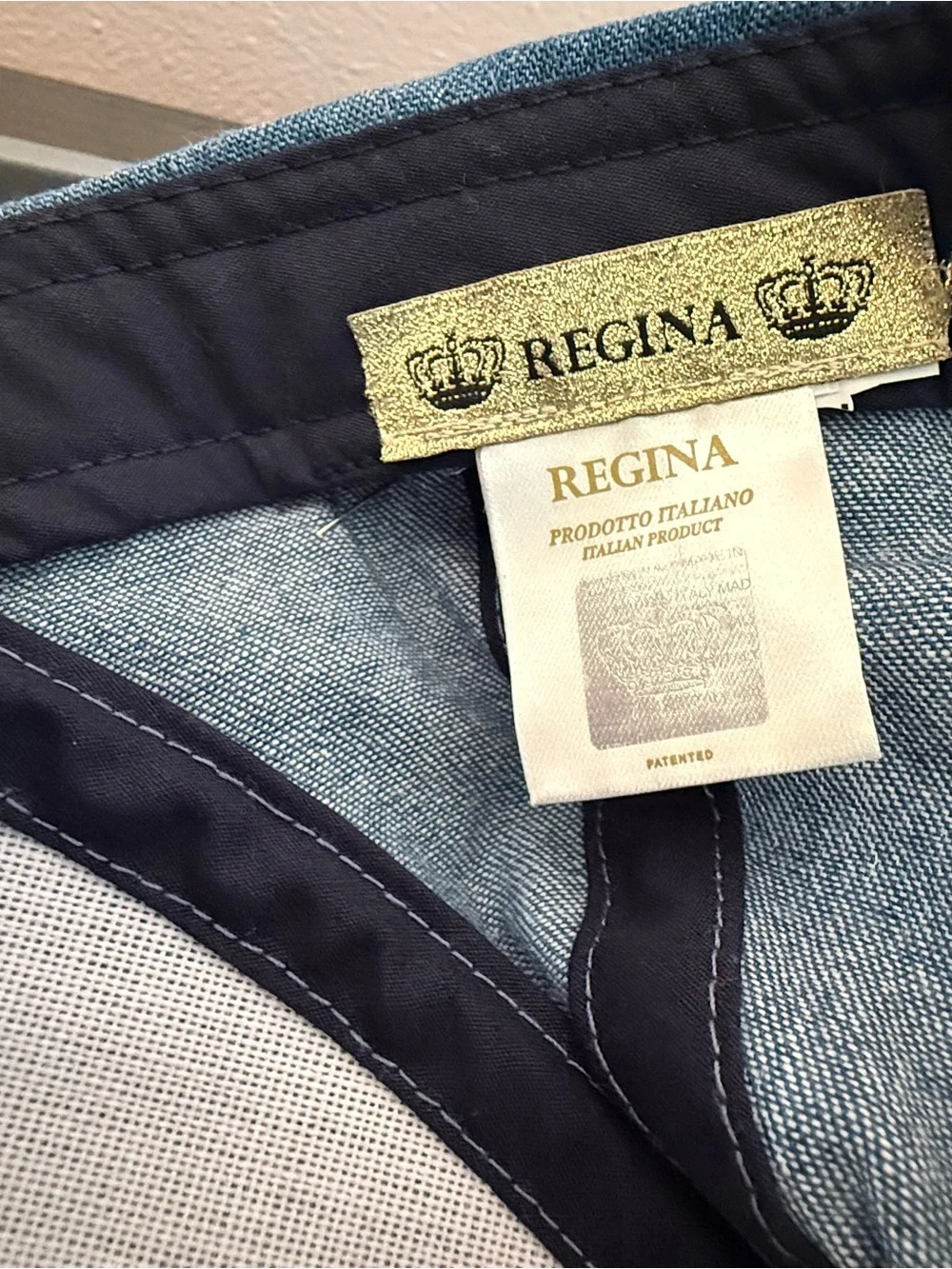 Regina Made in Italy Kids Denim Cap with Decorative Patches Size 8-10